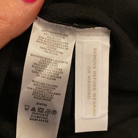 NWOT LOFT Black sweater with sheer shimmer sleeves. Beautiful. - Picture 6 of 6